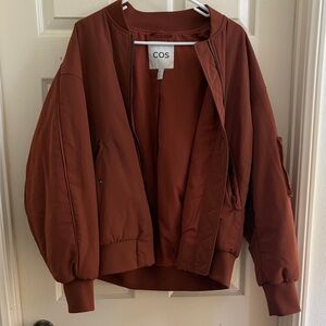 COS Women's burgundy Bomber Jacket